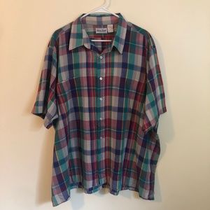 The king size Co plaid button down with double chest pocket size 2X
